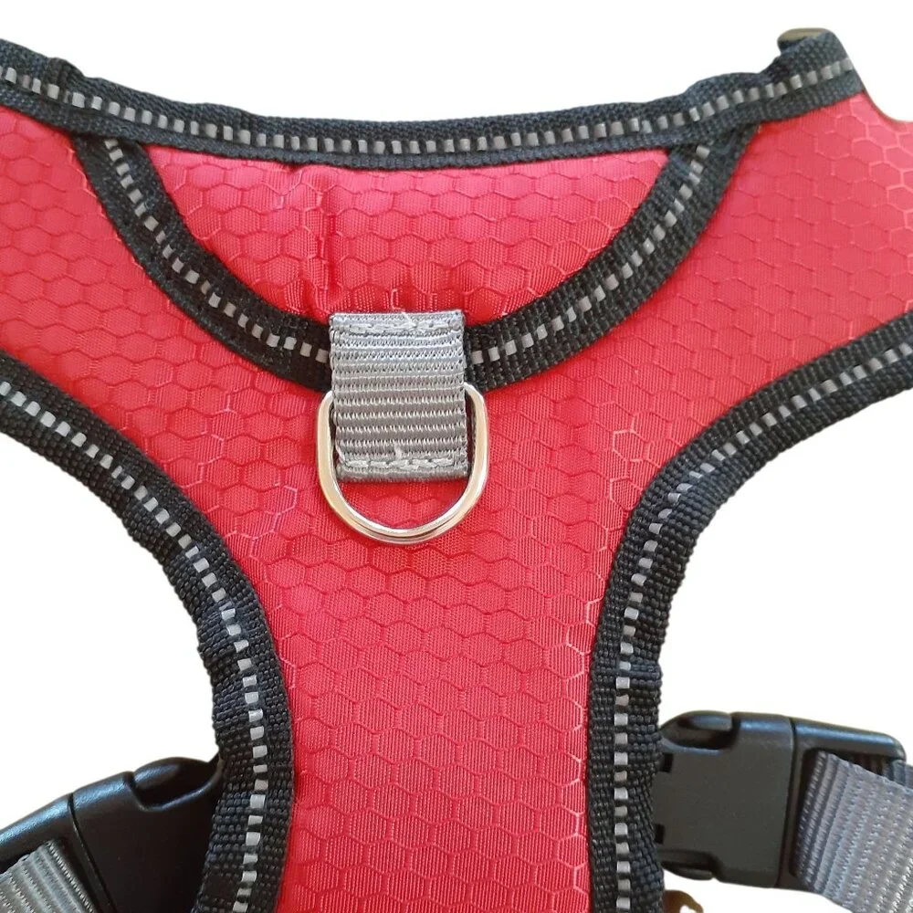 No Pull Dog Harness Size Medium Red Adjustable Padded Vest Walk Pet Obsession
